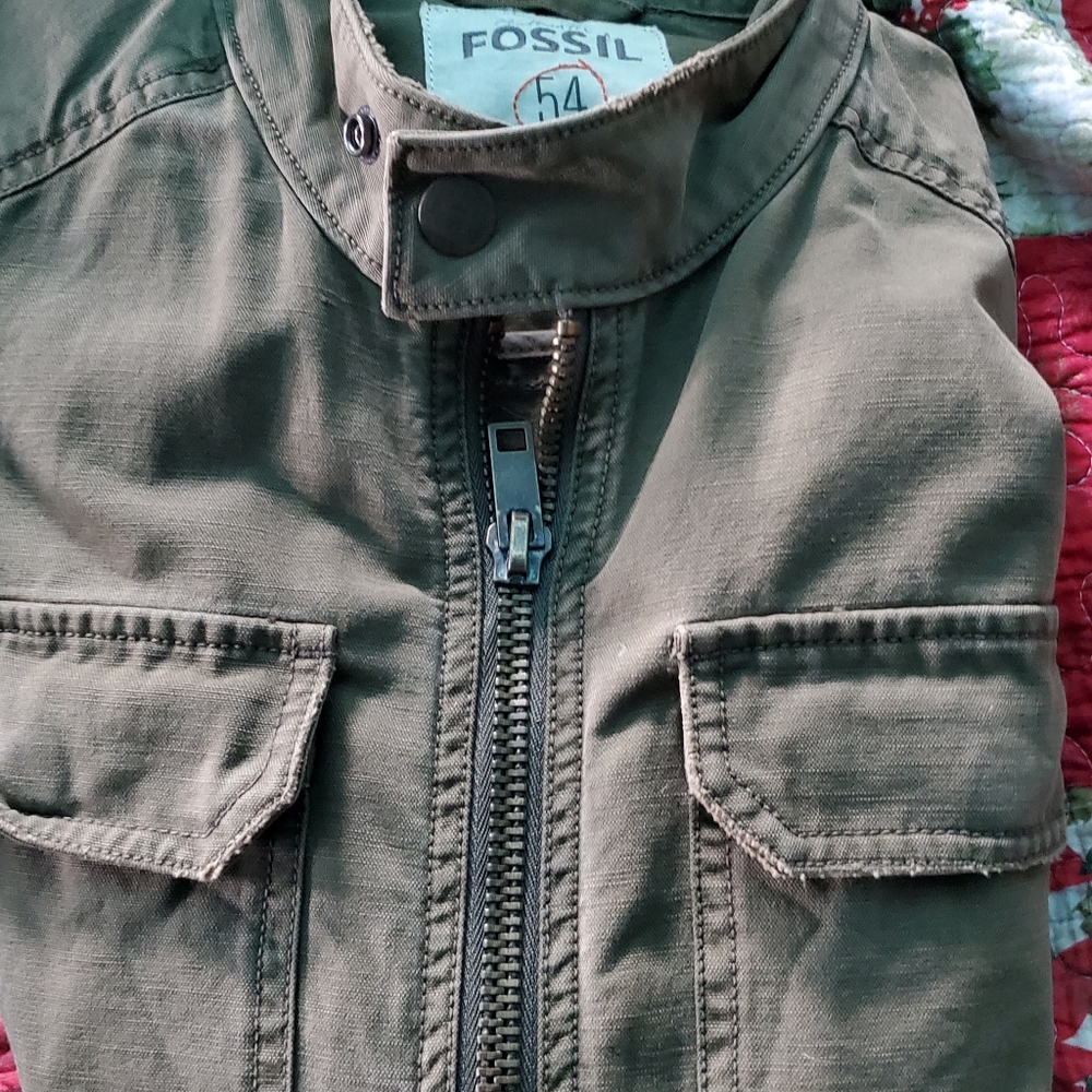 Fossil Army Green Utility Jacket Small EUC - Picture 12 of 13